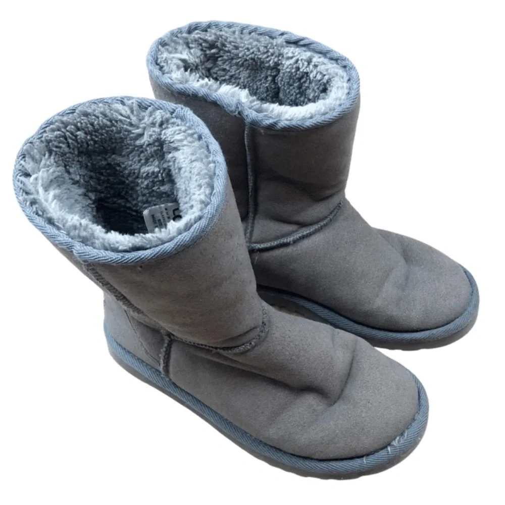 UGG Australia Women's Gray Suede Sheepskin‎ Lined Boots Size 6